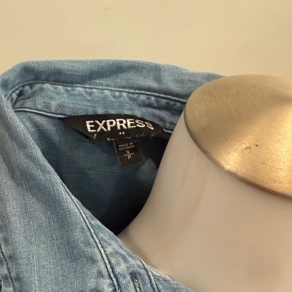 Express Blue Button Down Shirt - Picture 4 of 13